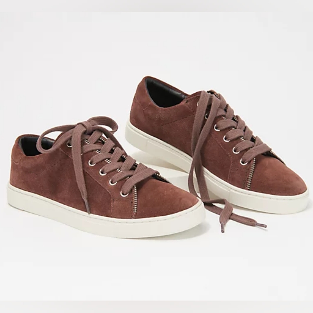 Frye Sindy Deep Burgundy Red Suede Lace Up Moto Sneakers size 7